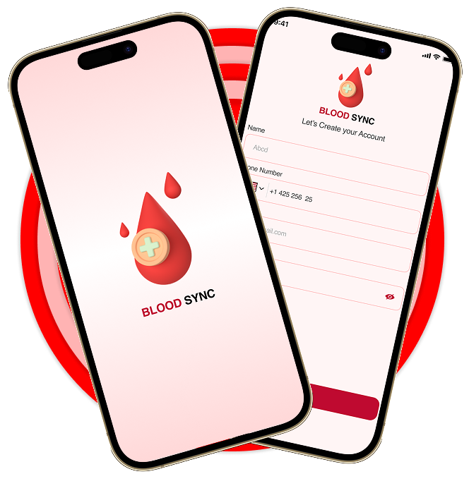 Blood Sync app screens